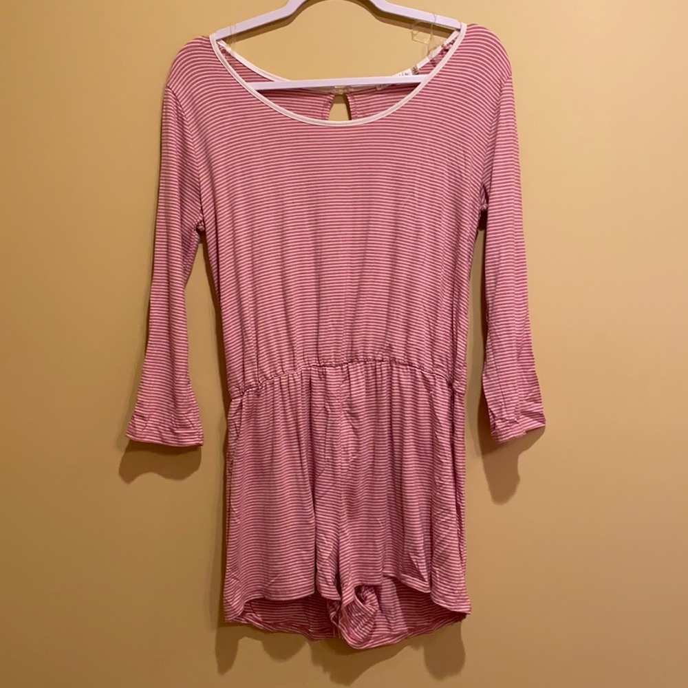 Long Sleeve Striped Romper